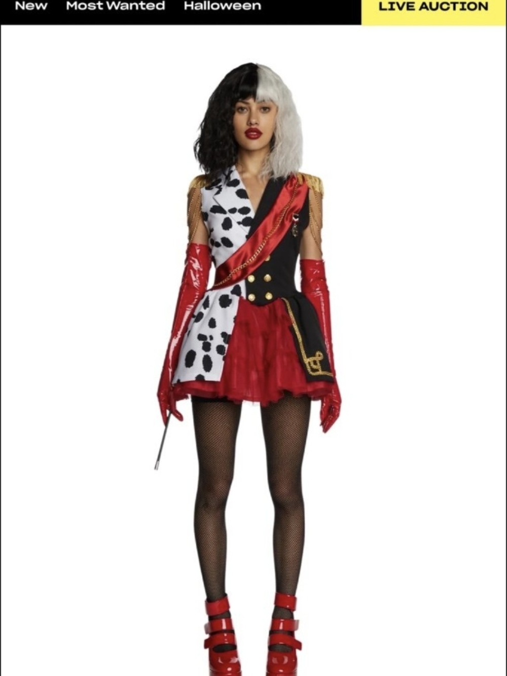 Dolls Kill Black White and Red Cruella deville Costume Dress - Picture 2 of 5